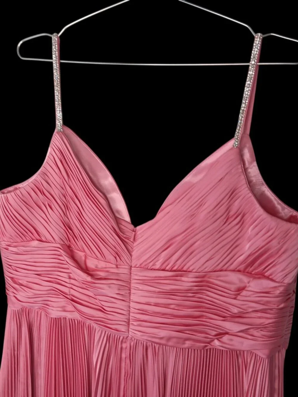 NWT Mac Duggal 77007 Pink High-Low Pleated Dress Size 16W Wedding Guest Party - Picture 11 of 16